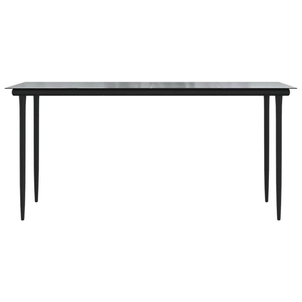 Lizza Outdoor Dining Table | 63’’ Tempered Glass | Black Steel BM340524