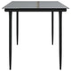 Lizza Outdoor Dining Table | 63’’ Tempered Glass | Black Steel BM340524