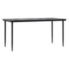 Lizza Outdoor Dining Table | 63" Tempered Glass | Black Steel