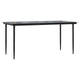 Lizza Outdoor Dining Table | 63" Tempered Glass | Black Steel