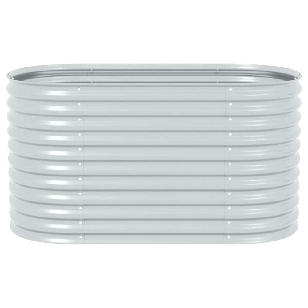 Eline Outdoor Raised Garden Bed | Silver Steel | Ribbed Design | 63’’ BM340525