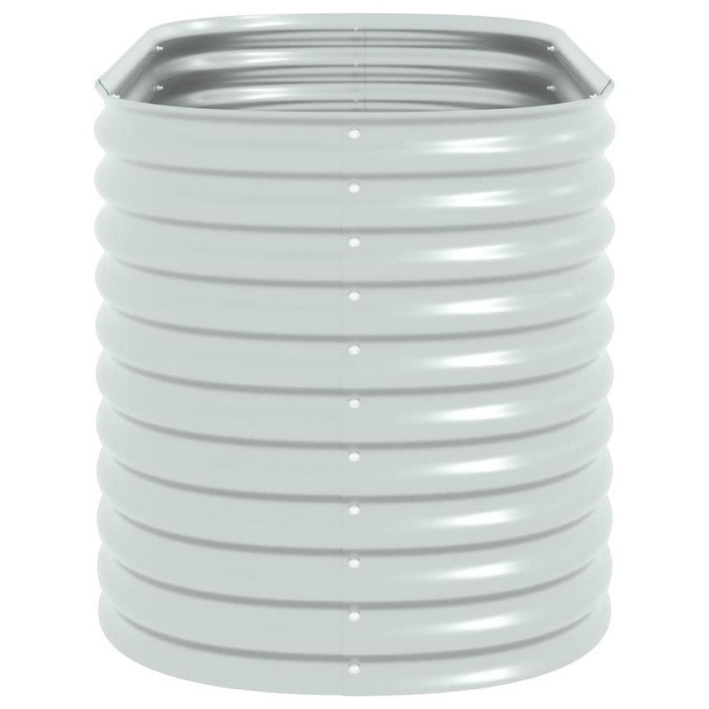 Eline Outdoor Raised Garden Bed | Silver Steel | Ribbed Design | 63’’ BM340525