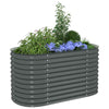 Eline Outdoor Raised Garden Bed | Gray Steel | Ribbed Design | 63"