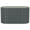 Eline Outdoor Raised Garden Bed | Gray Steel | Ribbed Design | 63’’ BM340526