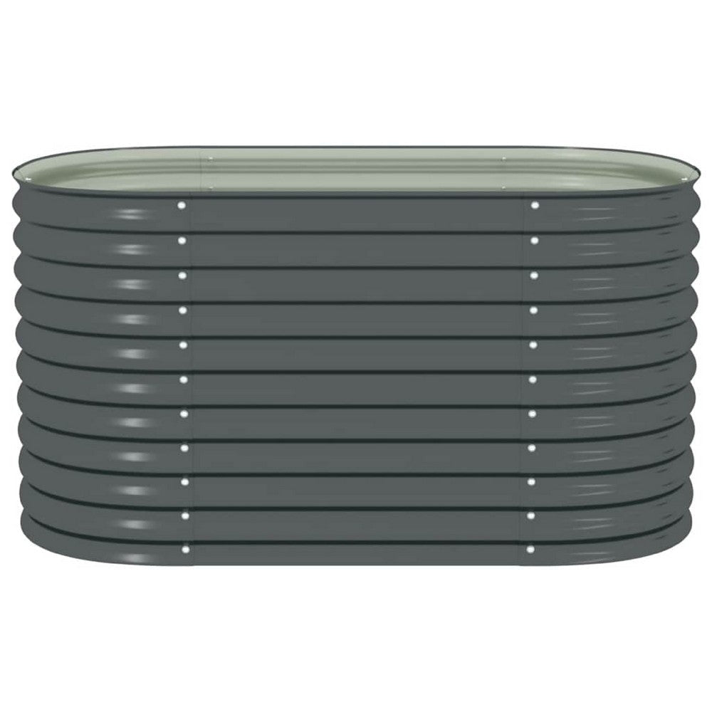 Eline Outdoor Raised Garden Bed | Gray Steel | Ribbed Design | 63’’ BM340526