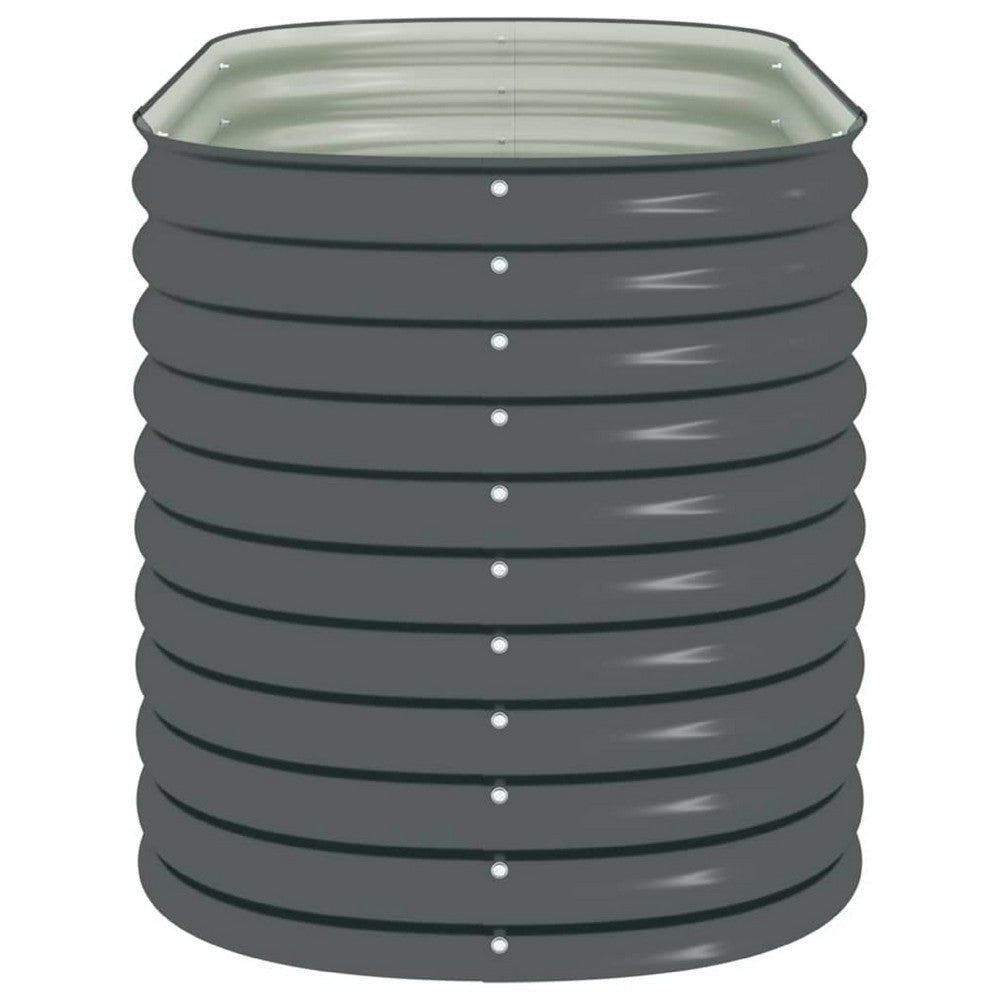 Eline Outdoor Raised Garden Bed | Gray Steel | Ribbed Design | 63’’ BM340526