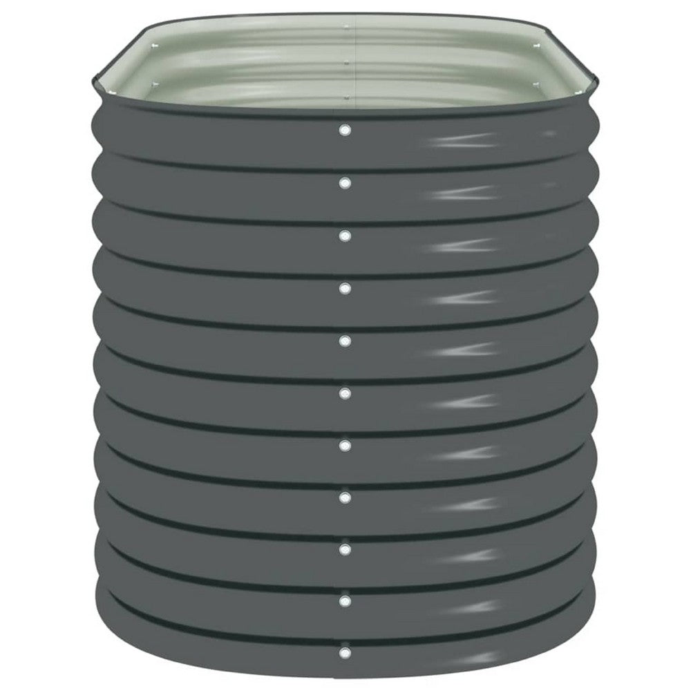 Eline Outdoor Raised Garden Bed | Gray Steel | Ribbed Design | 63"