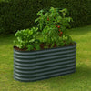 Eline Outdoor Raised Garden Bed | Gray Steel | Ribbed Design | 63"