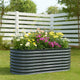 Eline Outdoor Raised Garden Bed | Gray Steel | Ribbed Design | 63"