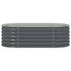 Eline Outdoor Raised Garden Bed | Gray Steel | Ribbed Design | 63"