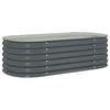 Eline Outdoor Raised Garden Bed | Gray Steel | Ribbed Design | 63"