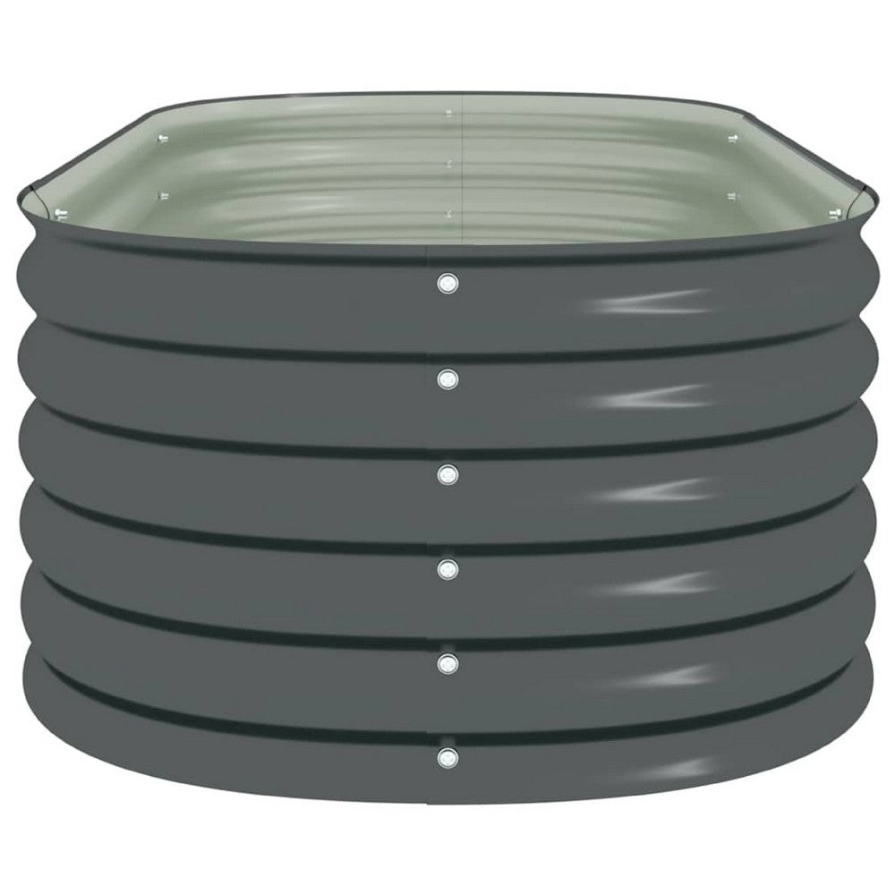 Eline Outdoor Raised Garden Bed | Gray Steel | Ribbed Design | 63"