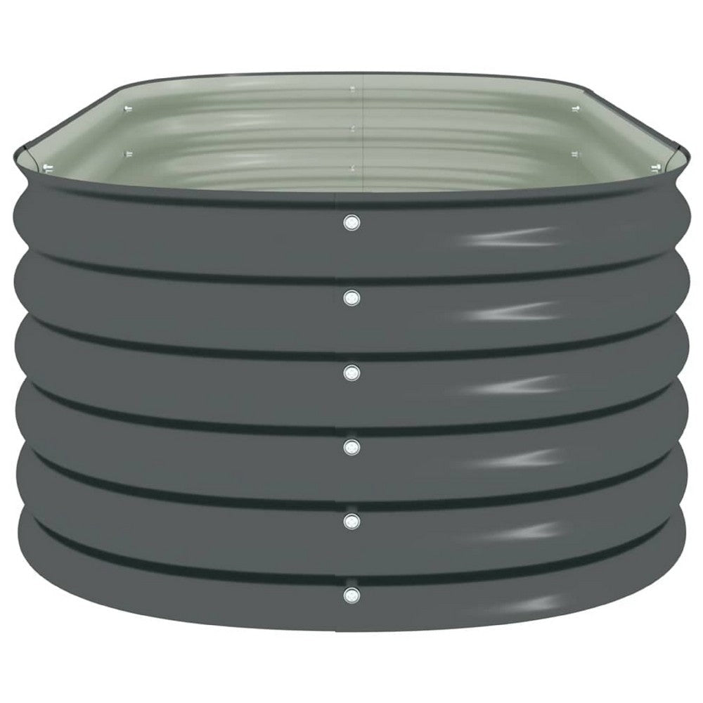 Eline Outdoor Raised Garden Bed | Gray Steel | Ribbed Design | 63’’ BM340526