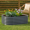 Eline Outdoor Raised Garden Bed | Gray Steel | Ribbed Design | 63"
