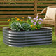 Eline Outdoor Raised Garden Bed | Gray Steel | Ribbed Design | 63"