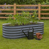 Eline Outdoor Raised Garden Bed | Gray Steel | Ribbed Design | 63"