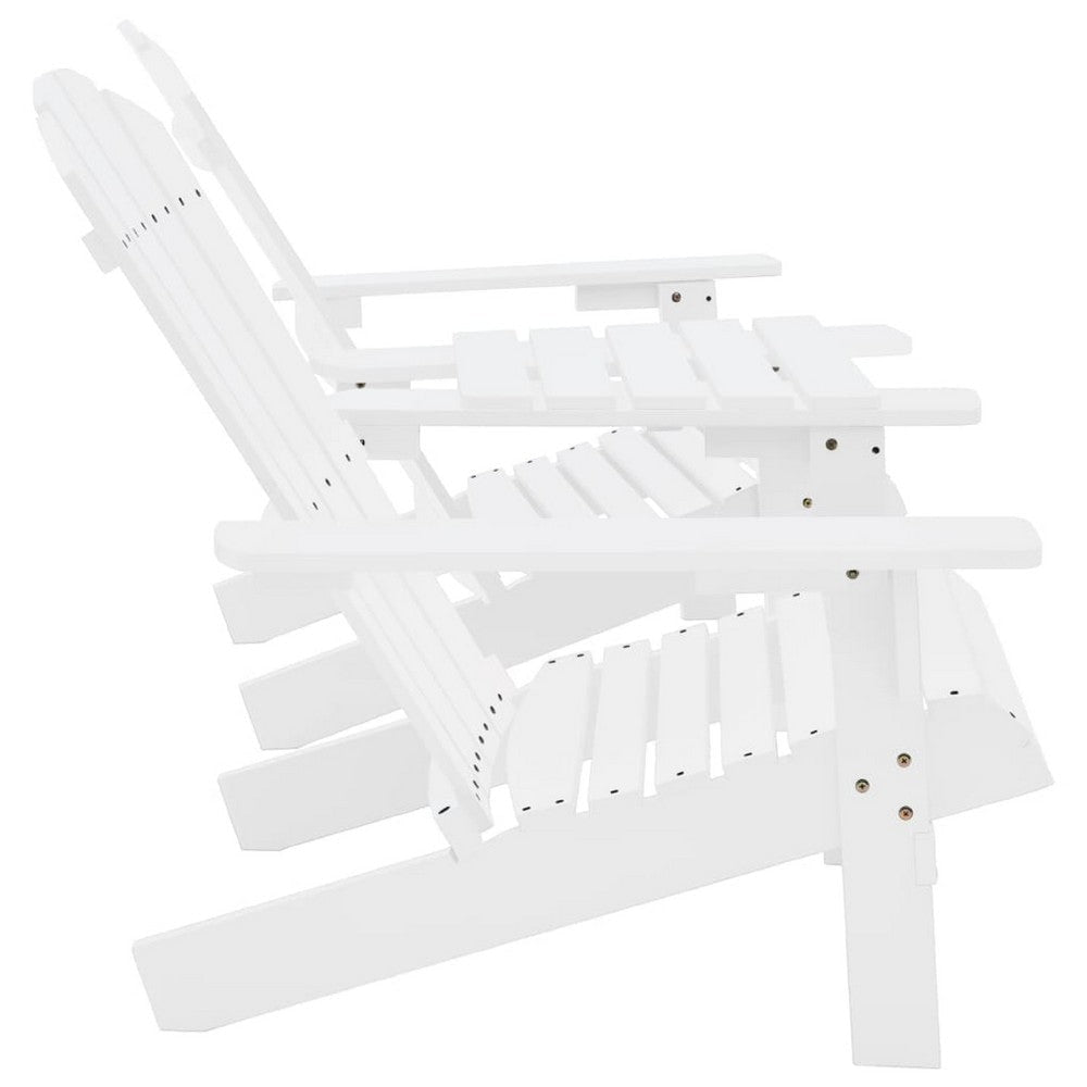 Adirondack Garden Chair | White Solid Fir Wood Frame | Slatted Panels BM340528