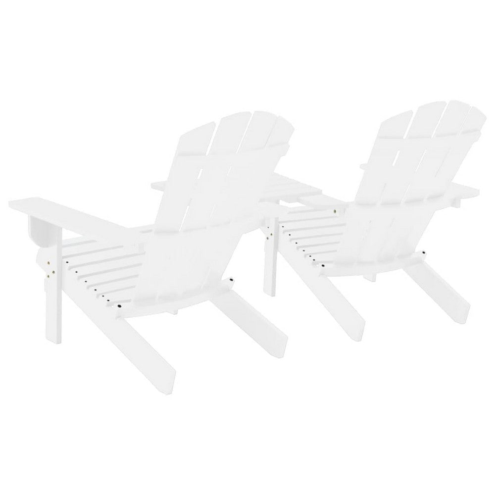 Adirondack Garden Chair | White Solid Fir Wood Frame | Slatted Panels BM340528
