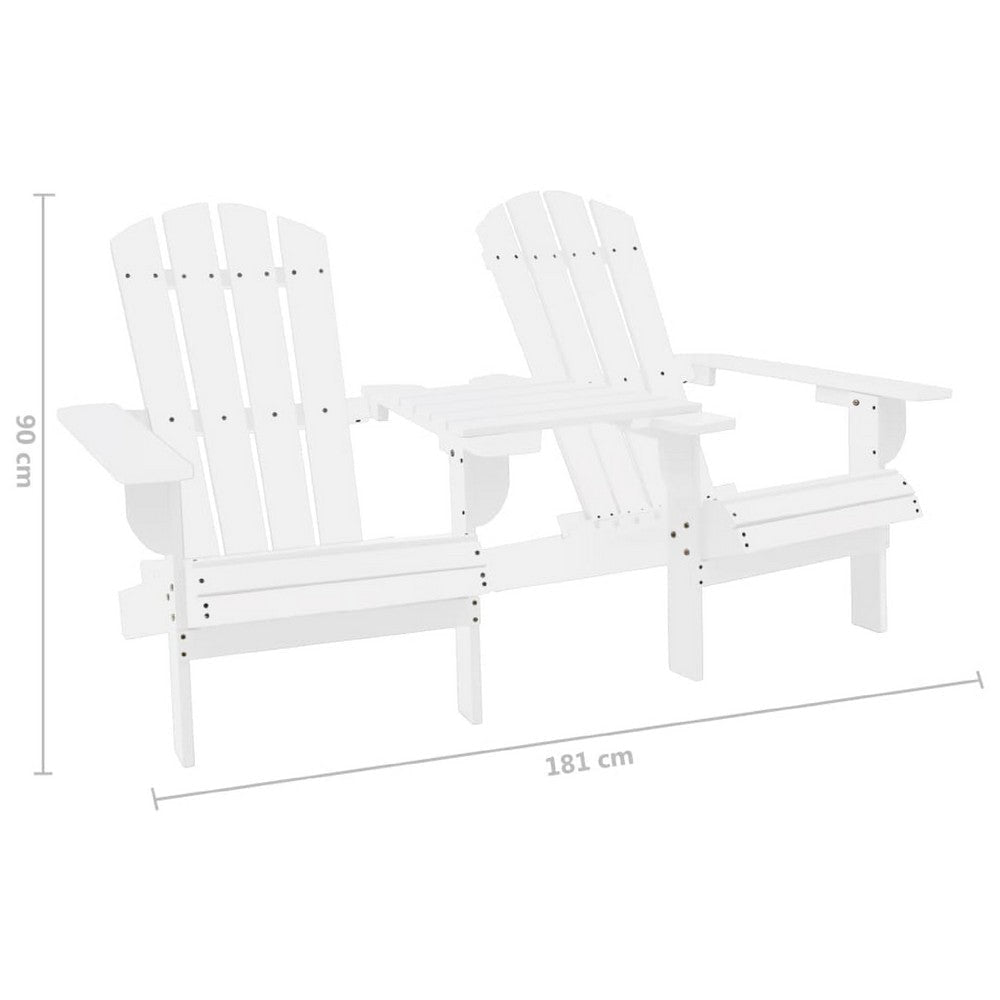 Adirondack Garden Chair | White Solid Fir Wood Frame | Slatted Panels BM340528