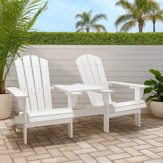 Adirondack Garden Chair | White Solid Fir Wood Frame | Slatted Panels
