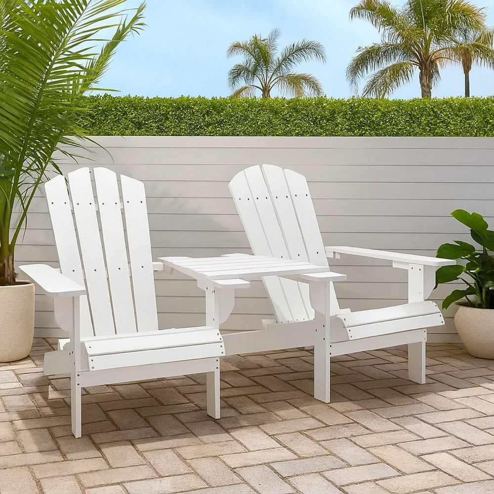 Adirondack Garden Chair | White Solid Fir Wood Frame | Slatted Panels