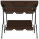 Garden Swing Bench | Gray Powder-Coated Steel | Brown Fabric | 67’’ BM340529
