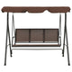 Outdoor Patio Swing Bench | Brown Powder-Coated Steel | Brown | 70’’ BM340530