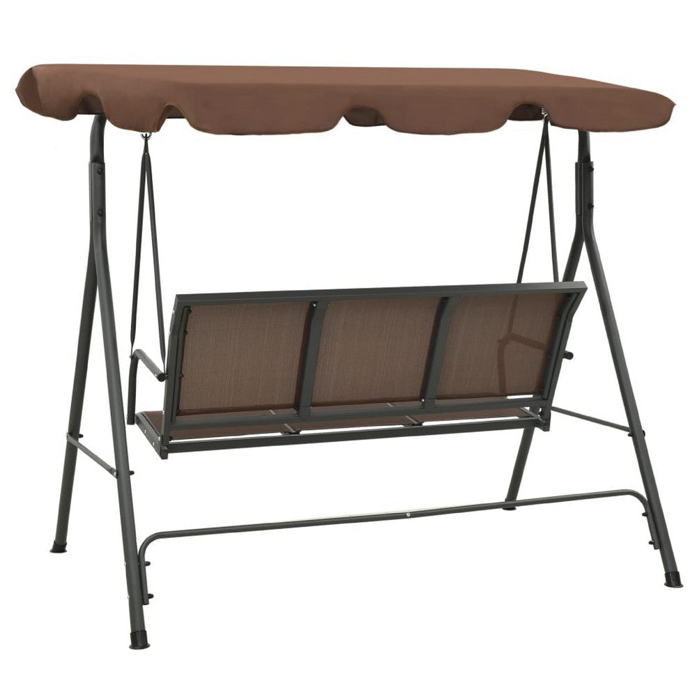 Outdoor Patio Swing Bench | Brown Powder-Coated Steel | Brown | 70’’ BM340530