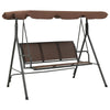 Outdoor Patio Swing Bench | Brown Powder-Coated Steel | Brown | 70"