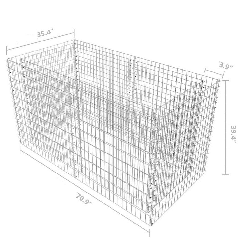 Backyard Raised Garden Bed | Silver Steel | Wire Mesh | 71’’ BM340531