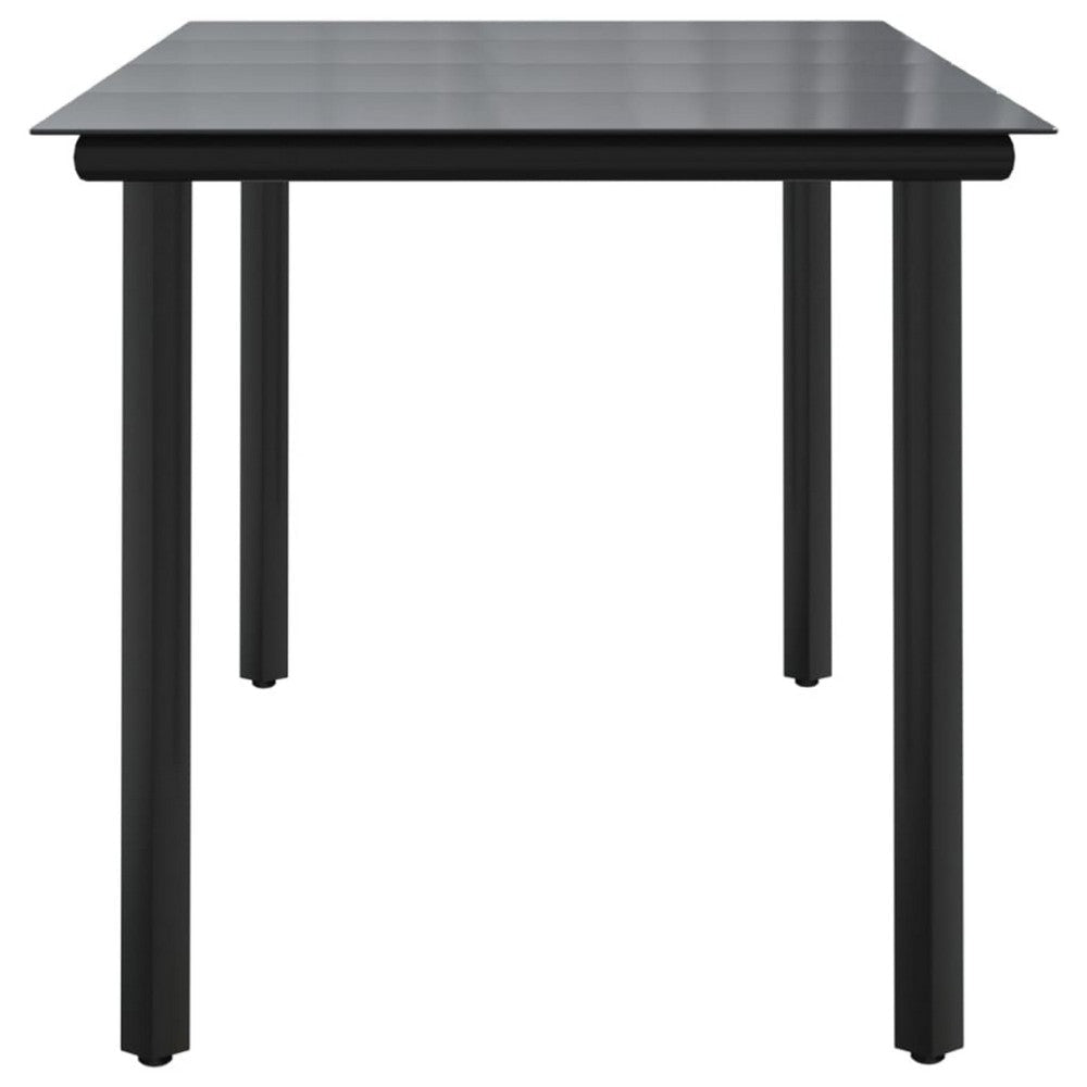 Lizza Modern Outdoor Dining Table | 63’’ Black Powder Coated Steel BM340532