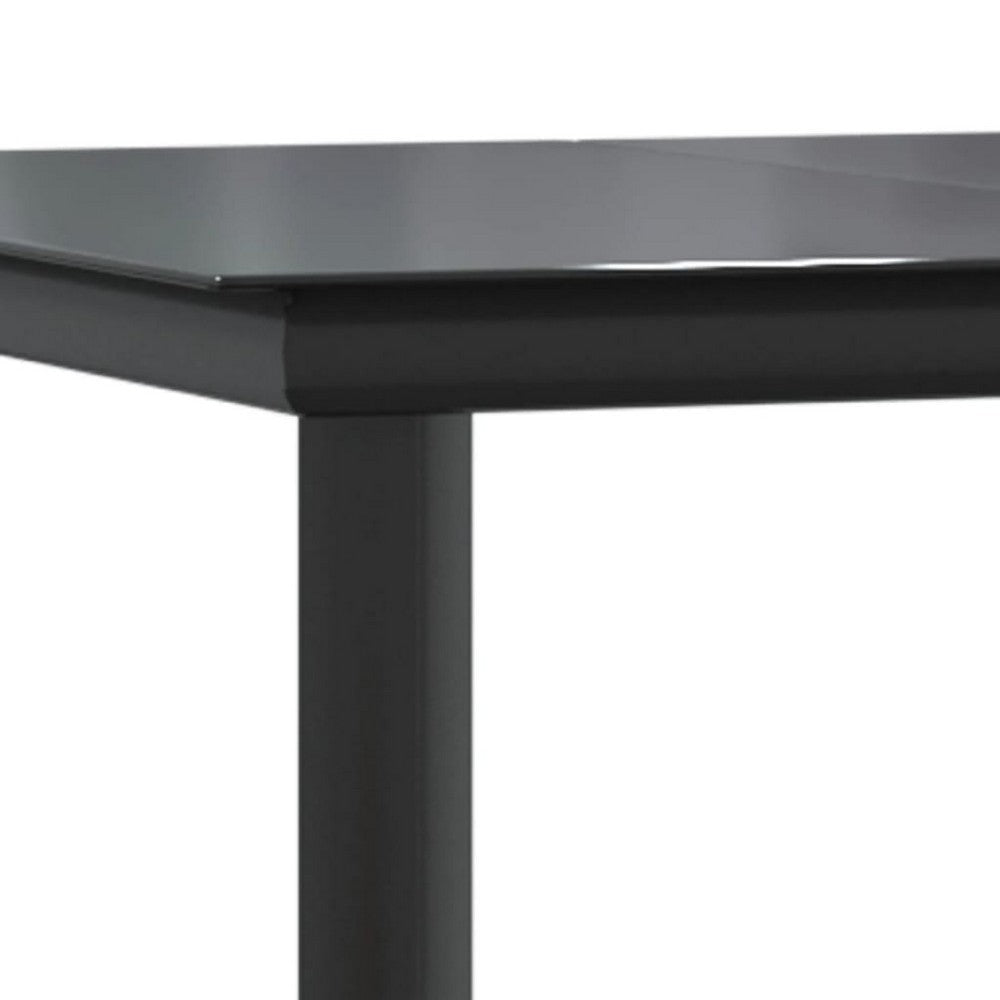 Lizza Modern Outdoor Dining Table | 63’’ Black Powder Coated Steel BM340532