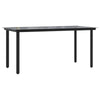 Lizza Modern Outdoor Dining Table | 63" Black Powder Coated Steel