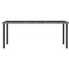 Outdoor Garden Dining Table | Powder Coated Gray Poly Rattan | Metal | 71’’ BM340533