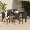 Outdoor Garden Dining Table | Powder Coated Gray Poly Rattan | Metal | 71"