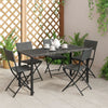 Outdoor Garden Dining Table | Powder Coated Gray Poly Rattan | Metal | 71"