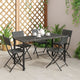 Outdoor Garden Dining Table | Powder Coated Gray Poly Rattan | Metal | 71"