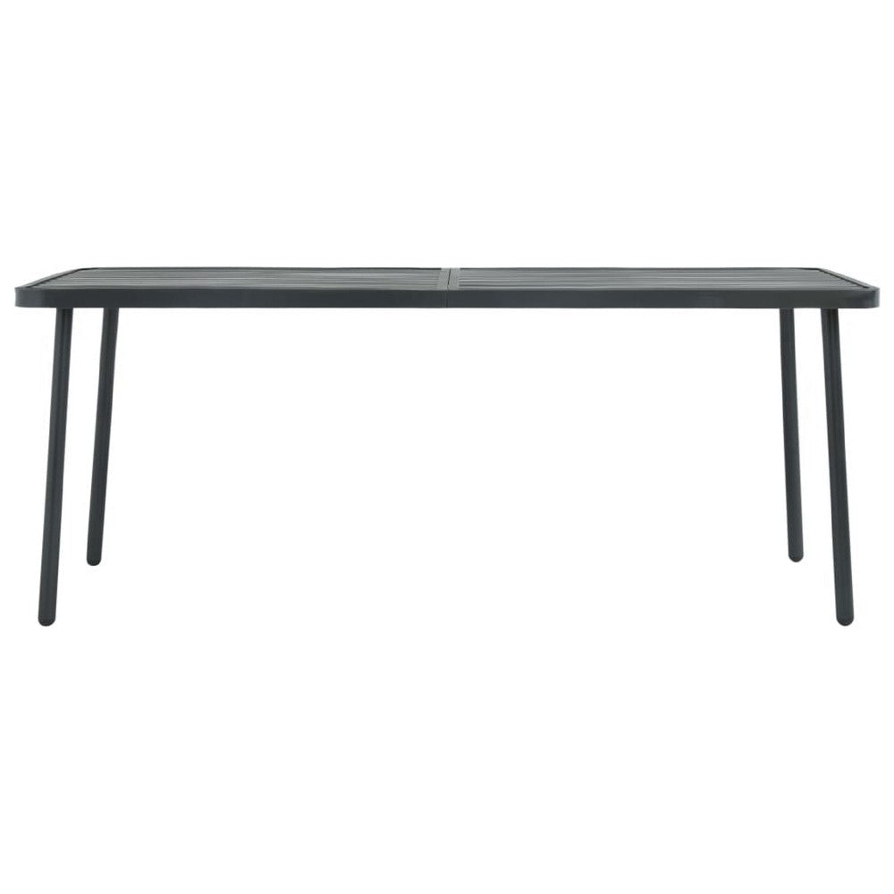 Outdoor Dining Table | Slate Gray Steel | Sleek Legs | Rectangular 71’’ BM340534