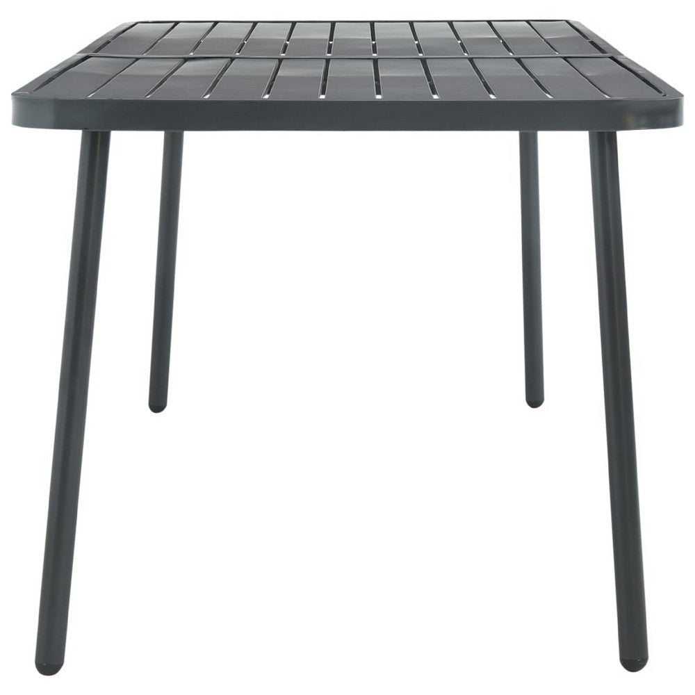 Outdoor Dining Table | Slate Gray Steel | Sleek Legs | Rectangular 71’’ BM340534