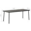 Outdoor Dining Table | Slate Gray Steel | Sleek Legs | Rectangular 71’’ BM340534