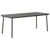 Outdoor Dining Table | Slate Gray Steel | Sleek Legs | Rectangular 71"