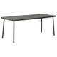 Outdoor Dining Table | Slate Gray Steel | Sleek Legs | Rectangular 71"