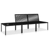 Black Outdoor Lounge Set w 2 Middle Sofas & 1 Footrest BM340535