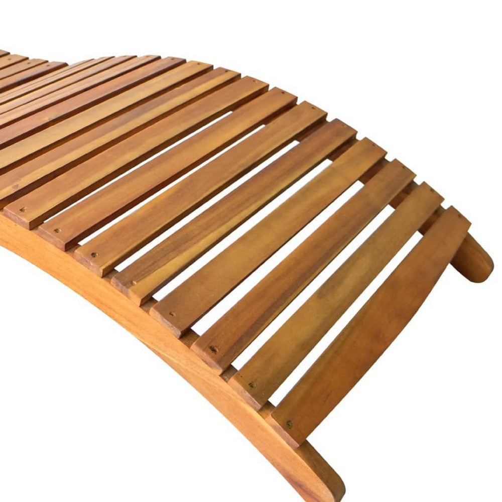Sunlounger Chaise | Brown Solid Acacia Wood | Foldable Design | 72’’ BM340536