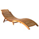Sunlounger Chaise | Brown Solid Acacia Wood | Foldable Design | 72"