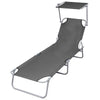 Joanna Sun Lounger Chaise | Gray Fabric | Powder-Coated Steel 75"