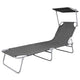Joanna Sun Lounger Chaise | Gray Fabric | Powder-Coated Steel 75’’ BM340537