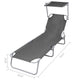 Joanna Sun Lounger Chaise | Gray Fabric | Powder-Coated Steel 75’’ BM340537