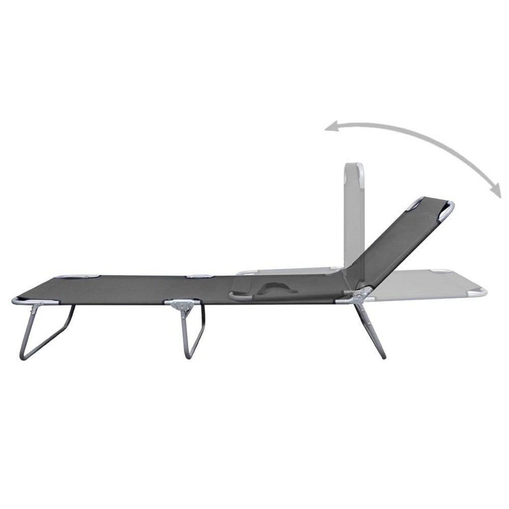 Joanna Sun Lounger Chaise | Gray Fabric | Powder-Coated Steel | 74’’ BM340538