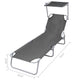 Joanna Sun Lounger Chaise | Gray Fabric | Powder-Coated Steel | 74’’ BM340538